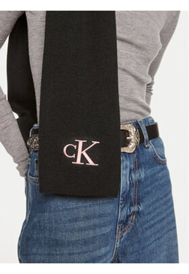 Calvin Klein Szalik Monogram K60K612659 Czarny. Kolor: czarny. Materiał: poliester, materiał
