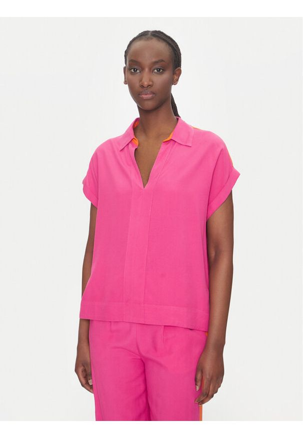 LOLA CASADEMUNT Bluzka LS2515027 Różowy Regular Fit. Kolor: różowy. Materiał: wiskoza