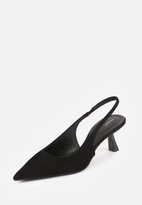 Renee - Czarne Czółenka Slingback VICES na Kaczuszce Anatera. Okazja: na co dzień. Zapięcie: bez zapięcia. Kolor: czarny. Materiał: zamsz, jeans. Obcas: na szpilce. Styl: casual, elegancki. Wysokość obcasa: średni #7
