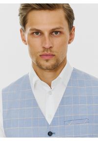 Pako Lorente - PAKO LORENTE – Męska kamizelka w kratę księcia Walii. Okazja: na wesele, na ślub cywilny. Materiał: wiskoza, poliester, elastan #9