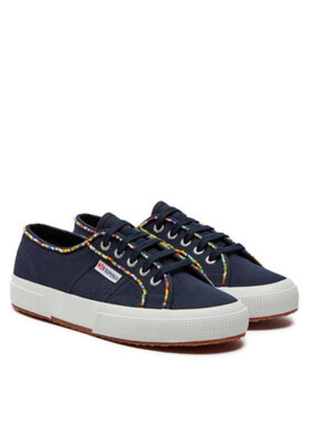 Superga Tenisówki Multicolor Beads 2750 S31352W Granatowy. Kolor: niebieski. Materiał: materiał
