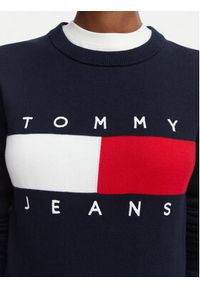 Tommy Jeans Sweter Flag DW0DW22930 Granatowy Regular Fit. Kolor: niebieski. Materiał: bawełna #3