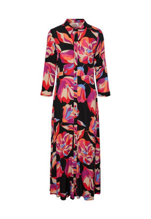 YAS Sukienka koszulowa Savanna 26022663 Kolorowy Loose Fit. Materiał: wiskoza. Wzór: kolorowy. Typ sukienki: koszulowe