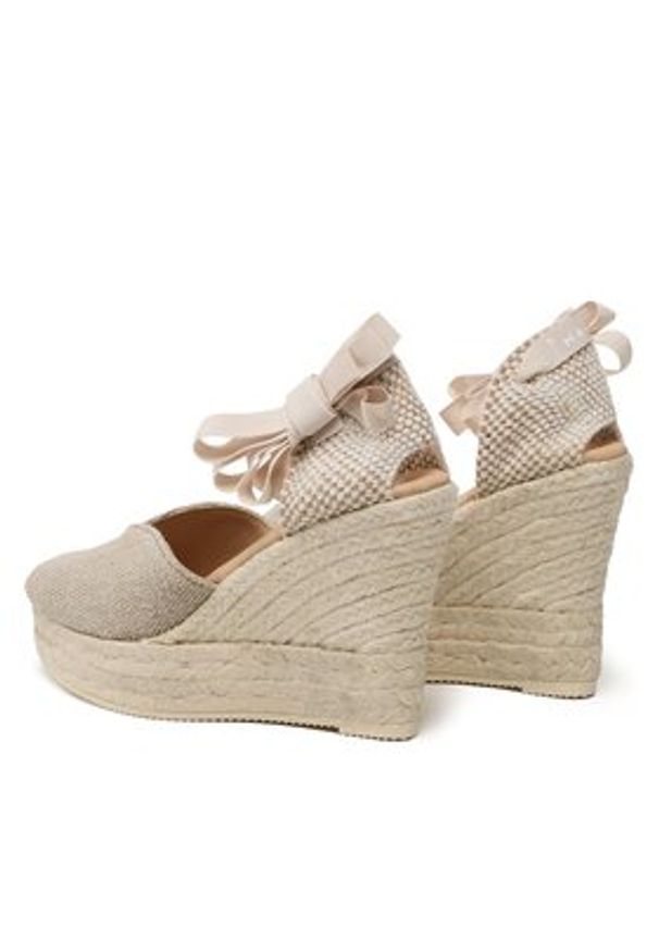 Manebi Espadryle Heart-Shaped Wedge Espadrilles O 7.1 WH Beżowy. Kolor: beżowy. Materiał: materiał