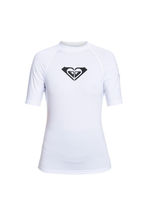 Roxy - Koszulka rash vest z krótkim rękawem dla Kobiety WHOLE HEARTED Biały. Kolor: biały. Materiał: poliester, materiał, elastan. Długość: krótkie
