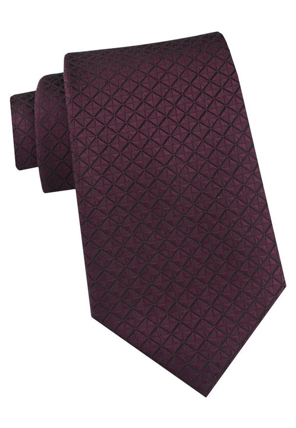 Krawat Męski - Angelo di Monti - Kolor Wina, Drobny Wzór. Kolor: czerwony. Materiał: tkanina. Styl: elegancki, wizytowy