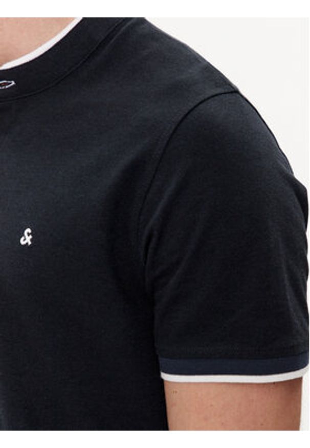 Jack & Jones - Jack&Jones Polo Paulos 12199711 Granatowy Slim Fit. Typ kołnierza: polo. Kolor: niebieski. Materiał: bawełna