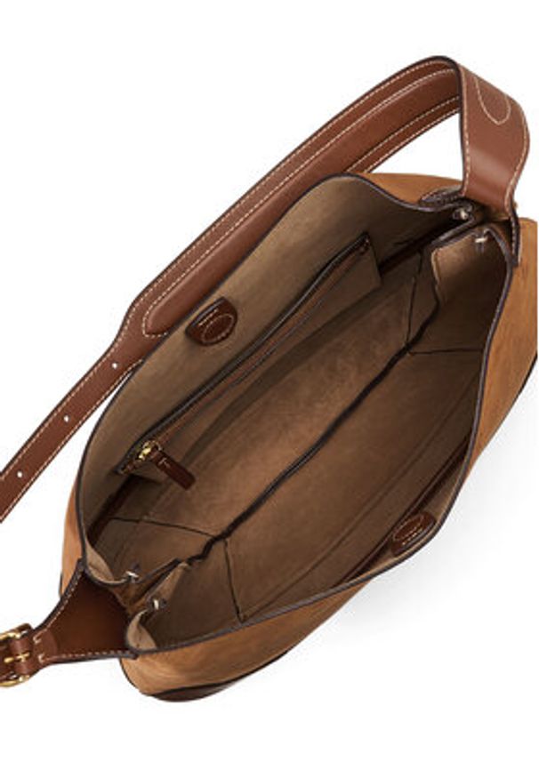Polo Ralph Lauren Torebka 428938748001 Brązowy. Kolor: brązowy. Materiał: skórzane, zamszowe