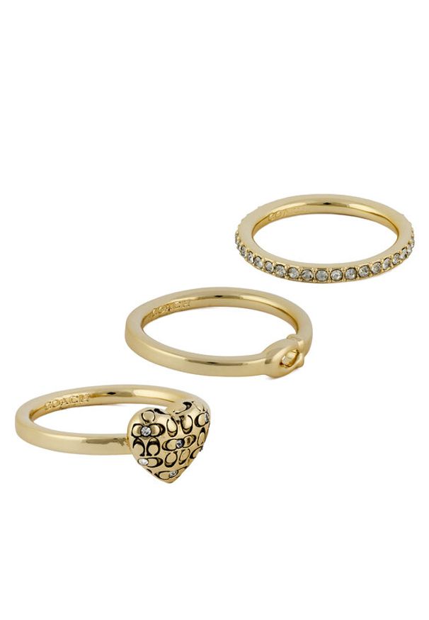 Coach Zestaw pierścionków 37460424 Złoty. Materiał: metalowe. Kolor: złoty