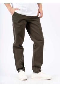 MARCUS - Męskie Spodnie Materiałowe Marcus Gerry Chino 5052 Olive Green 16-200126. Materiał: materiał #1