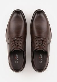 Born2be - Ciemnobrązowe Eleganckie Półbuty ze Skórzaną Wkładką i Ozdobnymi Przeszyciami Iphaera. Okazja: na spotkanie biznesowe, do pracy. Kolor: brązowy. Materiał: skóra. Styl: elegancki #2