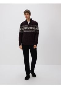 Reserved - Sweter z golfem - bordowy. Typ kołnierza: golf. Kolor: czerwony. Materiał: dzianina #1