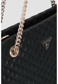 Guess - GUESS Czarna damska torebka Everlee Tote. Kolor: czarny. Materiał: skórzane. Styl: elegancki #5