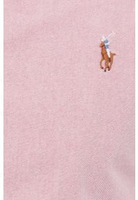 Polo Ralph Lauren Koszula bawełniana męska kolor różowy slim z kołnierzykiem button-down. Typ kołnierza: polo, button down. Kolor: różowy. Materiał: bawełna. Wzór: gładki #3
