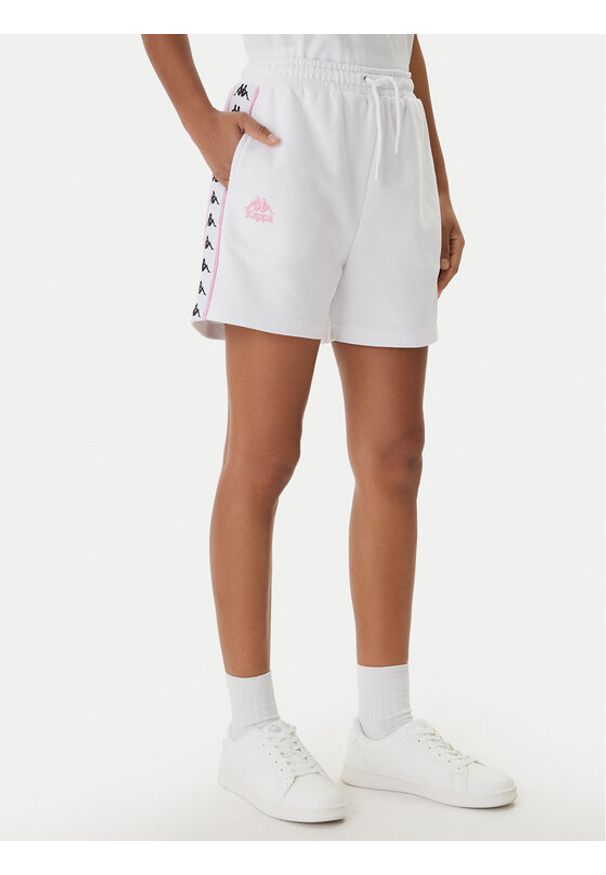 Kappa Szorty sportowe Banda Ivissa 361R6NW Biały Regular Fit. Kolor: biały. Materiał: bawełna