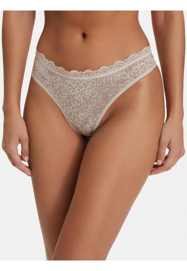 Calvin Klein Underwear Komplet stringów LV00QD5300 Kolorowy. Materiał: syntetyk. Wzór: kolorowy