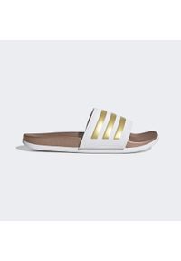 Adidas - adilette Comfort Slides. Kolor: wielokolorowy, biały, żółty. Styl: klasyczny