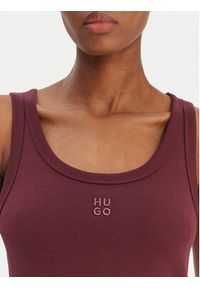 Hugo - HUGO Top Datamia 50514489 Bordowy Slim Fit. Kolor: czerwony. Materiał: bawełna #4