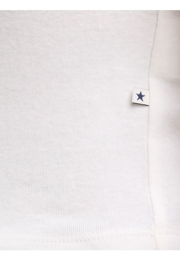 Big-Star - Koszulka damska slim z dekoltem caro biała Missa 100. Okazja: na co dzień. Kolor: biały. Materiał: żakard, dzianina, prążkowany. Styl: casual