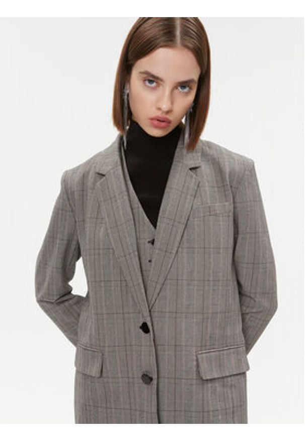 DKNY Marynarka P3GC6464 Szary Regular Fit. Kolor: szary. Materiał: syntetyk