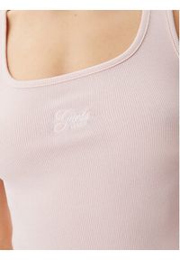 Guess Top W5GP26 KA0H1 Różowy Regular Fit. Kolor: różowy. Materiał: bawełna