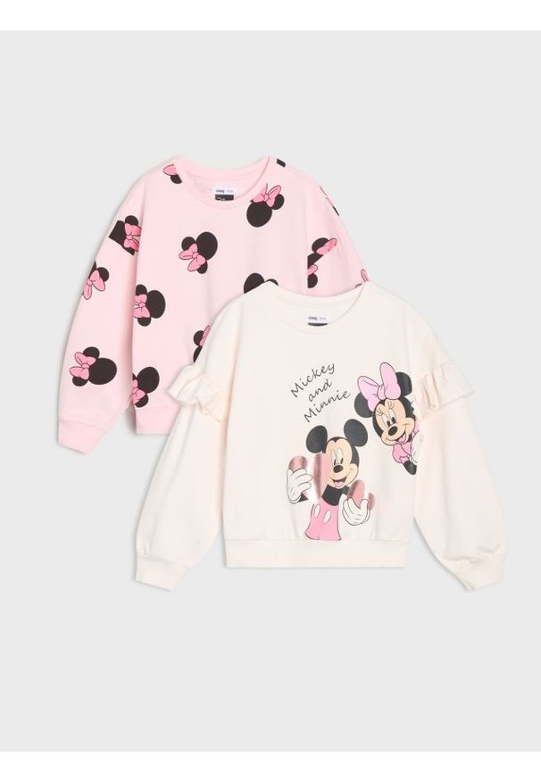 Sinsay - Bluzy 2 pack Minnie Mouse - kremowy. Kolor: kremowy. Wzór: motyw z bajki