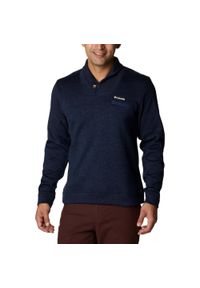 columbia - Bluza turystyczna męska Columbia Sweater Weather Pullover. Typ kołnierza: polo, kołnierzyk stójkowy. Kolor: niebieski. Materiał: tkanina, poliester