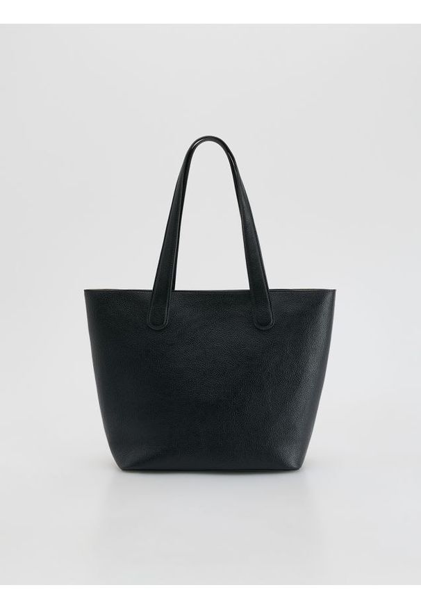Reserved - Torebka shopper - czarny. Kolor: czarny. Materiał: skórzane