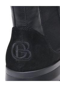 Baldinini - BALDININI - Czarne skórzane sneakersy. Zapięcie: sznurówki. Kolor: czarny. Materiał: skóra. Wzór: haft #5