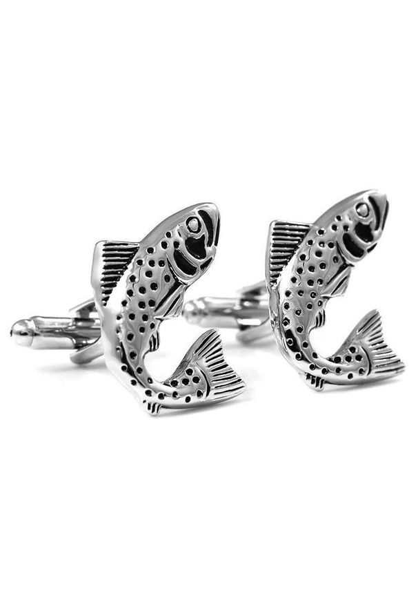 Modini - Srebrne spinki do mankietów - ryby U92. Kolor: srebrny