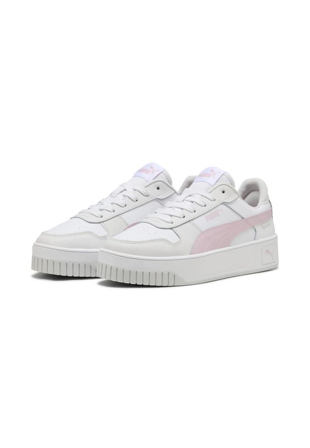 Puma - Sneakersy damskie Carina Street PUMA White Rose Mauve Feather Gray Pink. Kolor: biały, wielokolorowy, różowy, szary. Sport: turystyka piesza