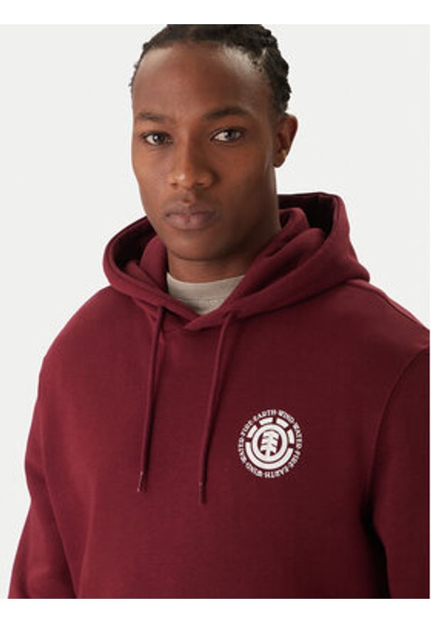 Element Bluza Seal ELYSF00295 Bordowy Regular Fit. Kolor: czerwony. Materiał: bawełna