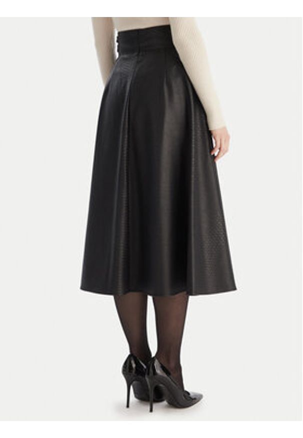 Fracomina Spódnica z imitacji skóry FS25WG2001P41101 Czarny Regular Fit. Kolor: czarny. Materiał: skóra