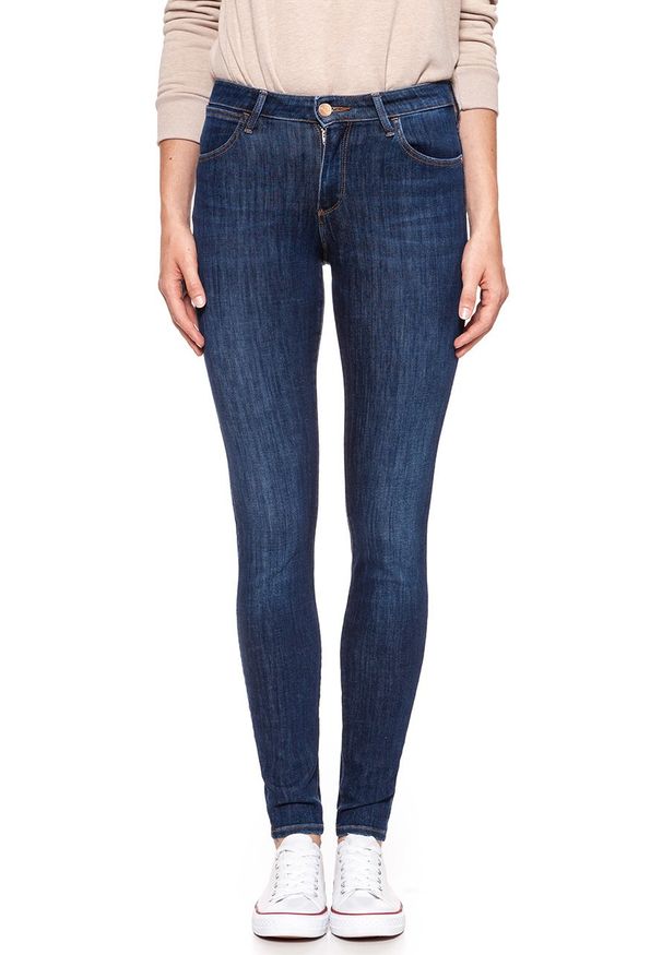 Wrangler - WRANGLER SUPER SKINNY SUMMER NIGHT W29JGT12X. Kolor: niebieski