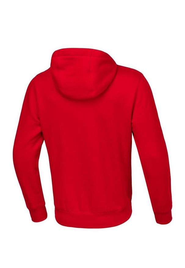 PITBULL - Bluza męska Pitbull rozpinana z kapturem Small Logo. Typ kołnierza: kaptur. Kolor: czerwony. Sport: fitness