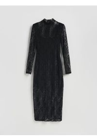 Reserved - Koronkowa sukienka maxi - czarny. Kolor: czarny. Materiał: koronka. Typ sukienki: proste. Długość: maxi #1