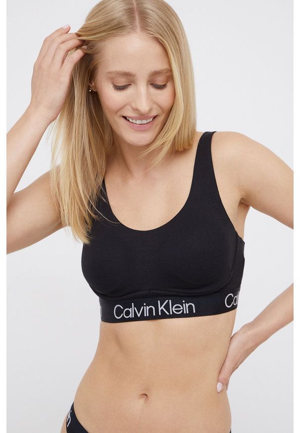 Calvin Klein Underwear Biustonosz sportowy kolor czarny. Kolor: czarny. Rodzaj stanika: odpinane ramiączka