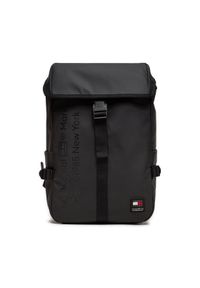 Tommy Jeans Plecak Tjm Daily + Flap Backpack AM0AM12403 Czarny. Kolor: czarny. Materiał: skóra