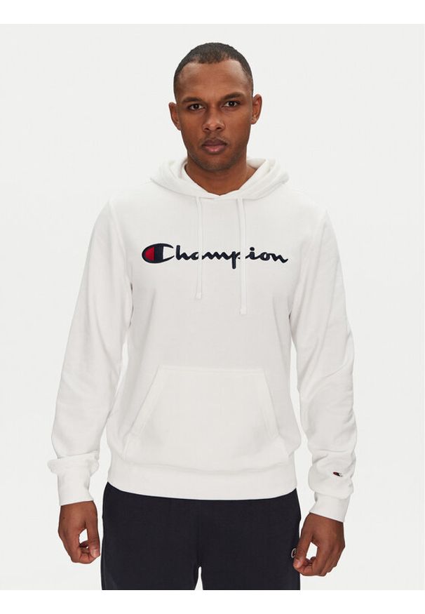 Champion Bluza 220726 Biały Slim Fit. Kolor: biały. Materiał: syntetyk