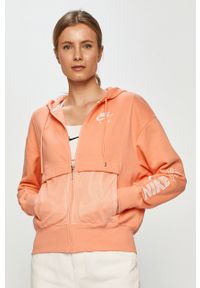 Nike Sportswear - Bluza. Kolor: pomarańczowy. Materiał: dzianina. Wzór: nadruk