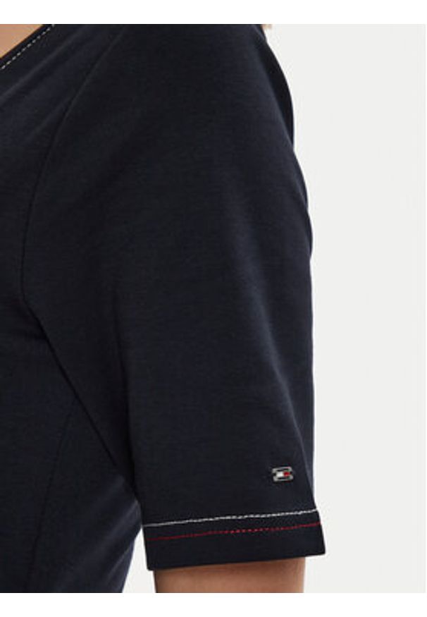 TOMMY HILFIGER - Tommy Hilfiger Sukienka codzienna WW0WW42431 Granatowy Regular Fit. Okazja: na co dzień. Kolor: niebieski. Materiał: bawełna. Typ sukienki: proste. Styl: casual