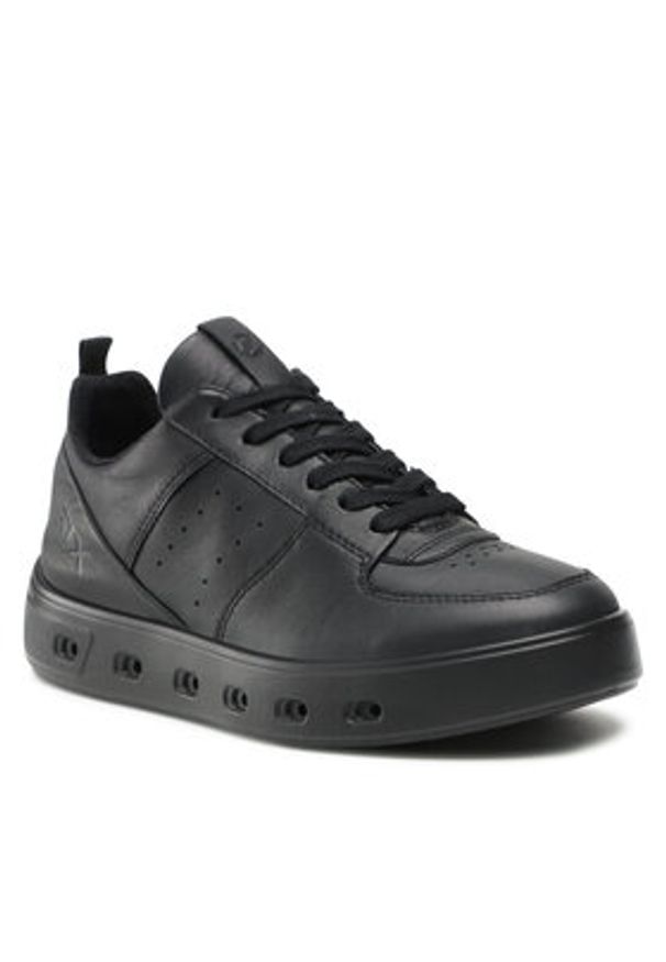 ecco - ECCO Sneakersy Street 720 W GORE-TEX 20971301001 Czarny. Kolor: czarny. Materiał: skóra. Technologia: Gore-Tex