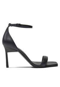 Calvin Klein Sandały Heel Sandal 90 Pearl Lth HW0HW02066 Czarny. Kolor: czarny