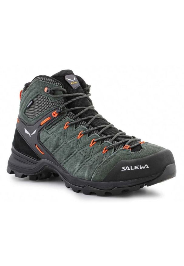 Buty Salewa Ms Alp Mate Mid Wp M 61384-5400 zielone. Zapięcie: sznurówki. Kolor: zielony. Materiał: tkanina, zamsz, guma. Szerokość cholewki: normalna. Sport: turystyka piesza, wspinaczka