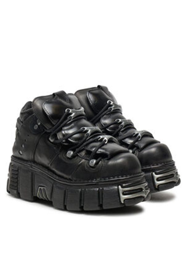 NEW ROCK Sneakersy M-106-S1 Czarny. Kolor: czarny. Materiał: skóra