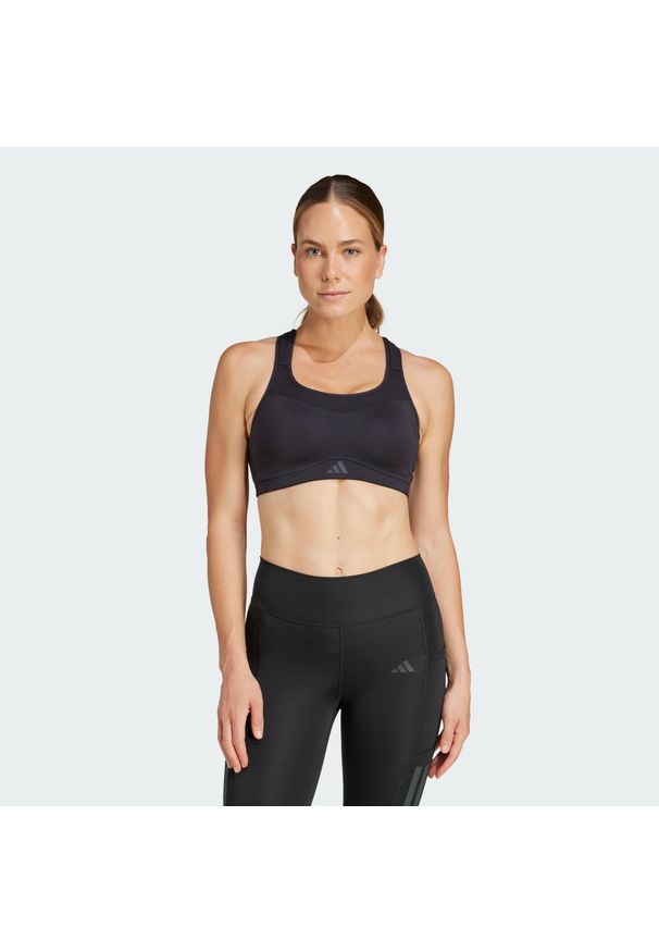 Adidas - Biustonosz treningowy TLRD Impact o mocnym wsparciu. Kolekcja: plus size. Kolor: czarny. Materiał: materiał. Technologia: ClimaCool (Adidas). Sport: fitness