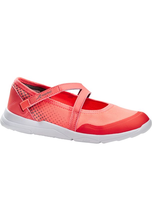 NEWFEEL - Buty do chodzenia dla dzieci Newfeel PW 160 Br'easy. Nosek buta: otwarty. Kolor: czerwony, różowy, wielokolorowy, szary. Materiał: tkanina. Szerokość cholewki: normalna. Sport: turystyka piesza