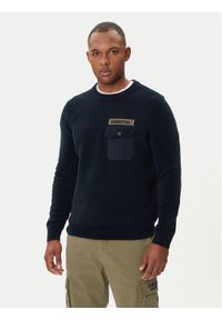 Aeronautica Militare Sweter 252MA1573UL00539 Granatowy Regular Fit. Kolor: niebieski. Materiał: bawełna #1