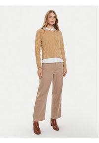 TOMMY HILFIGER - Tommy Hilfiger Sweter WW0WW43586 Beżowy Regular Fit. Kolor: beżowy. Materiał: wełna #4