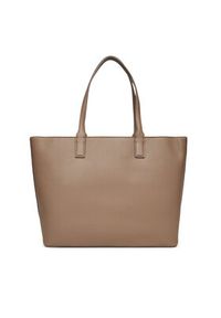 TOMMY HILFIGER - Tommy Hilfiger Torebka Th Logotape Tote AW0AW17449 Beżowy. Kolor: beżowy. Materiał: skórzane #3